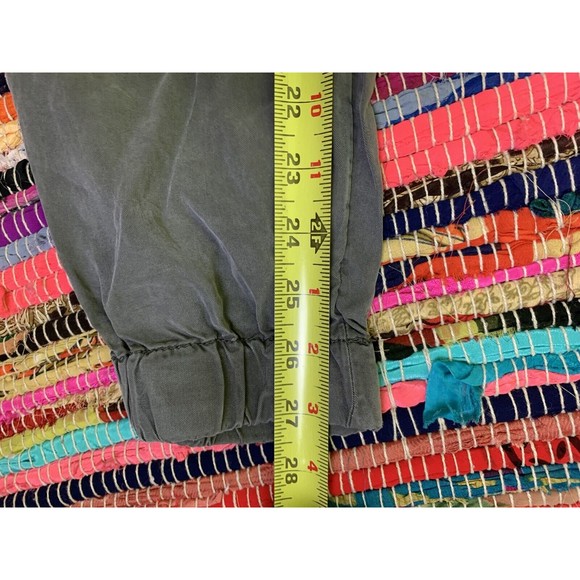 H&M LOGG Pants Size 8 Gray Green Elastic Waist Pockets Drawstring - Picture 8 of 10